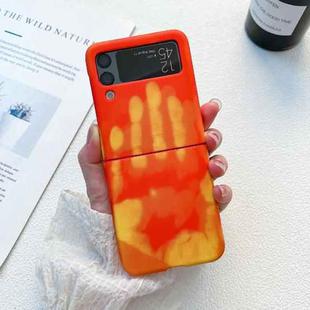 For Samsung Galaxy Z Flip3 5G Heat Sensitive Silicone Protective Phone Case(Orange)