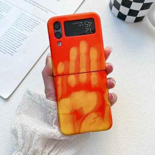 For Samsung Galaxy Z Flip4 Heat Sensitive Silicone Protective Phone Case(Orange)