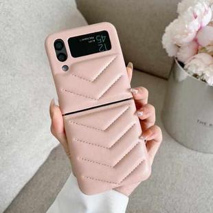 For Samsung Galaxy Z Flip4 V-shape Suture Fold Protective Phone Case(Pink)