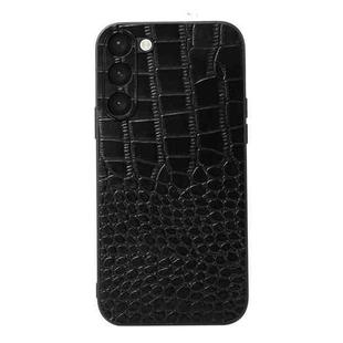For Samsung Galaxy S23+ 5G Crocodile Texture Genuine Leather Phone Case(Black)