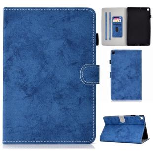 For Galaxy Tab S6 Lite Sewing Thread Horizontal Solid Color Flat Leather Case with Sleep Function & Pen Cover & Anti Skid Strip & Card Slot & Holder(Blue)