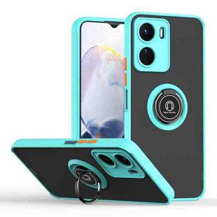 For vivo Y16 Q Shadow 1 Series TPU + PC Phone Case with Ring(Sky Blue)