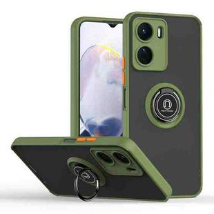 For vivo Y16 Q Shadow 1 Series TPU + PC Phone Case with Ring(Army Green)