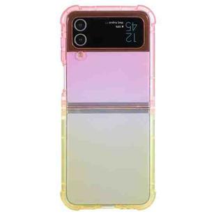 For Samsung Galaxy Z Flip4 5G Gradient Color Shockproof Phone Case(Gradient Pink Yellow)