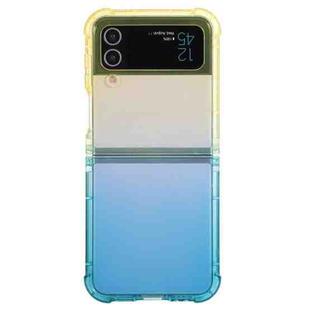 For Samsung Galaxy Z Flip4 5G Gradient Color Shockproof Phone Case(Gradient Yellow Blue)