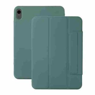 For iPad 10th Gen 10.9 2022 3-fold Magnetic Buckle Leather Smart Tablet Case(Deep Green)