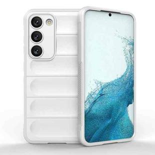 For Samsung Galaxy S23 5G Magic Shield TPU + Flannel Phone Case(White)