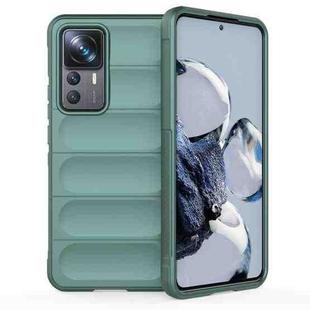 For Xiaomi 12T Pro Magic Shield TPU + Flannel Phone Case(Dark Green)