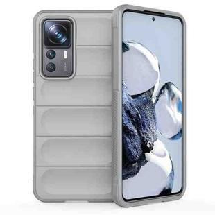 For Xiaomi 12T Pro Magic Shield TPU + Flannel Phone Case(Grey)