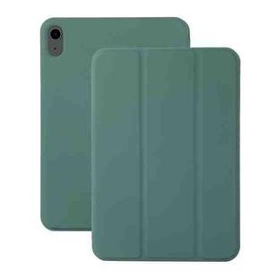 For iPad 10th Gen 10.9 2022 3-fold Magnetic Leather Smart Tablet Case(Deep Green)