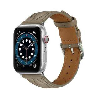 Hyperbolic Wave Leather Strap For Apple Watch Ultra 49mm / Series 8&7 45mm / SE 2&6&SE&5&4 44mm / 3&2&1 42mm(Grey)