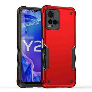 For vivo Y21 / Y21s / Y33 Non-slip Shockproof Armor Phone Case(Red)