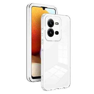 For vivo V25 5G / V25e 4G 3 in 1 Clear TPU Color PC Frame Phone Case(White)