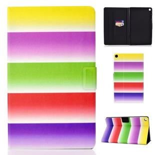 For Galaxy Tab S6 Lite Sewing Thread Horizontal Painted Flat Leather Case with Sleep Function & Pen Cover & Anti Skid Strip & Card Slot & Holder(Rainbow)