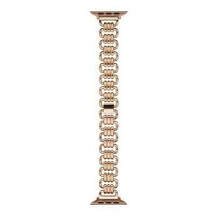 U-chain Metal Watch Band For Apple Watch Series 8&7 41mm / SE 2&6&SE&5&4 40mm / 3&2&1 38mm(Rose Gold)