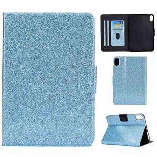 For  iPad 10th Gen 10.9 2022 Varnish Glitter Powder Smart Leather Tablet Case(Blue)