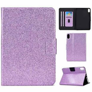 For  iPad 10th Gen 10.9 2022 Varnish Glitter Powder Smart Leather Tablet Case(Purple)