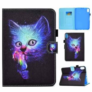 For  iPad 10th Gen 10.9 2022 Colored Drawing Stitching Smart Leather Tablet Case(Super Cat)