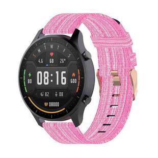 For Xiaomi Watch Color 22mm Nylon Denim Wrist Strap Watchband(Pink)