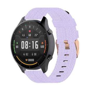 For Xiaomi Watch Color 22mm Nylon Denim Wrist Strap Watchband(Light Purple)