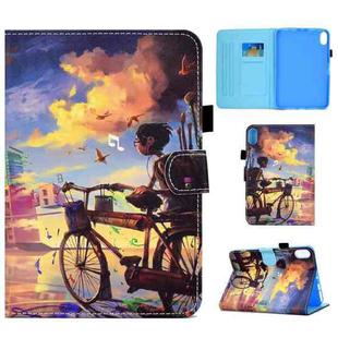 For iPad 10th Gen 10.9 2022 Colored Drawing Stitching Smart Leather Tablet Case(Bike Boy)