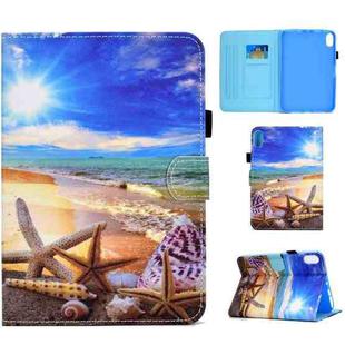 For iPad 10th Gen 10.9 2022 Colored Drawing Stitching Smart Leather Tablet Case(Blue Sky Starfish)