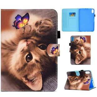 For iPad 10th Gen 10.9 2022 Colored Drawing Stitching Smart Leather Tablet Case(Butterfly Cat)