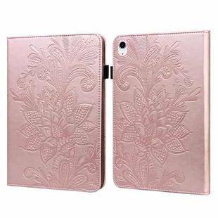 For iPad 10th Gen 10.9 2022 Lace Flower Embossing Pattern Leather Tablet Case(Pink)