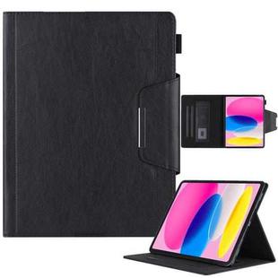 For iPad 10th Gen 10.9 2022 Solid Color Metal Buckle Leather Smart Tablet Case(Black)