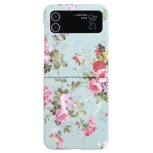 For Samsung Galaxy Z Flip3 5G Flowers Pattern Folded Shockproof Phone Case(Rose)