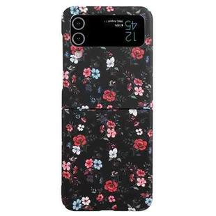 For Samsung Galaxy Z Flip3 5G Flowers Pattern Folded Shockproof Phone Case(Plum Bossom)