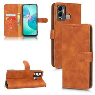 For Infinix Hot 12 Play Skin Feel Magnetic Flip Leather Phone Case(Brown)