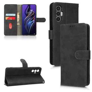 For Tecno Pova 3 Skin Feel Magnetic Flip Leather Phone Case(Black)