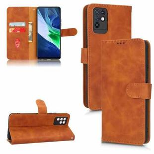 For Infinix Note 10 Skin Feel Magnetic Flip Leather Phone Case(Brown)