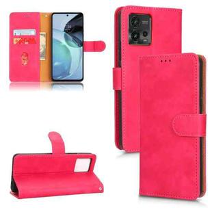 For Motorola Moto G62 4G Skin Feel Magnetic Flip Leather Phone Case(Rose Red)