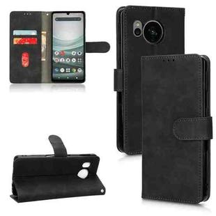 For Sharp Aquos Sense 7 Plus Skin Feel Magnetic Flip Leather Phone Case(Black)