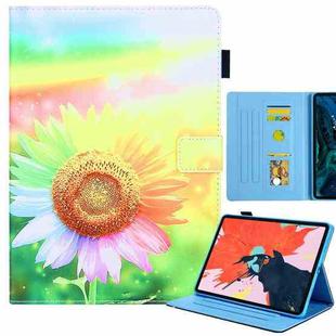 For iPad 10th Gen 10.9 2022 Colored Drawing Leather Smart Tablet Case(Sunflower)