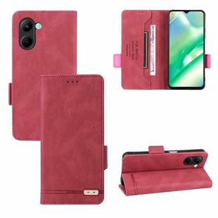 For Realme C33 Magnetic Clasp Leather Phone Case(Red)