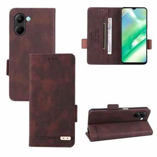 For Realme C33 Magnetic Clasp Leather Phone Case(Brown)