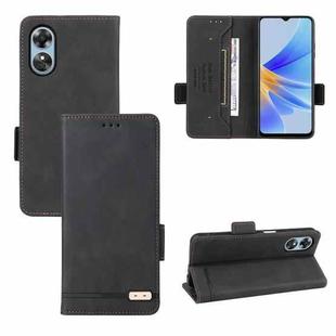 For OPPO A17 Magnetic Clasp Leather Phone Case(Black)