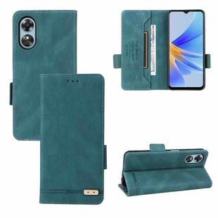 For OPPO A17 Magnetic Clasp Leather Phone Case(Green)