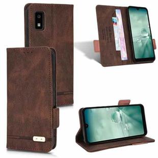 For Sharp Aquos Wish SHG06 Magnetic Clasp Leather Phone Case(Brown)