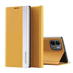 For Xiaomi Redmi A1 Side Electroplated Magnetic Leather Phone Case(Yellow)
