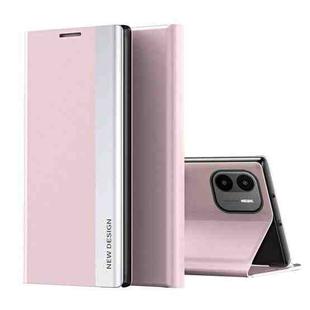 For Xiaomi Redmi A1 Side Electroplated Magnetic Leather Phone Case(Pink)