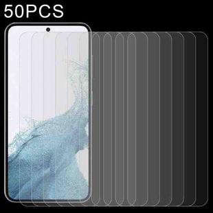For Samsung Galaxy S23 5G 50pcs 0.26mm 9H 2.5D Tempered Glass Film, Support Fingerprint Unlock