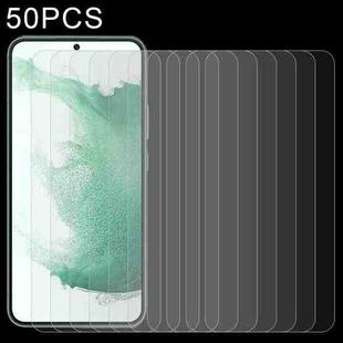 For Samsung Galaxy S23+ 5G 50pcs 0.26mm 9H 2.5D Tempered Glass Film, Support Fingerprint Unlock