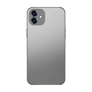 For iPhone 12 Electroplating AG Frosted Phone Case(Silver Grey)