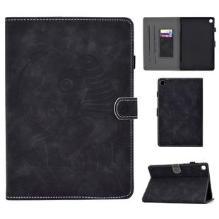 For Galaxy Tab S6 Lite Sewing Thread Horizontal Painted Flat Leather Case with Pen Cover & Anti Skid Strip & Card Slot & Holder(Black)
