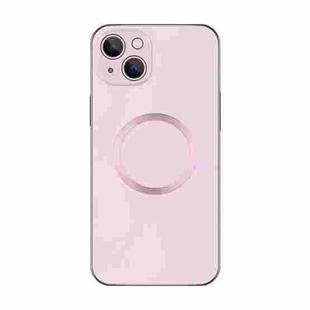 For iPhone 14 Plus Electroplating AG Frosted Magsafe Phone Case(Pink)