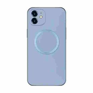 For iPhone 12 Electroplating AG Frosted Magsafe Phone Case(Sierra Blue)